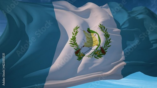 Waving flag loop. National flag of Guatemala