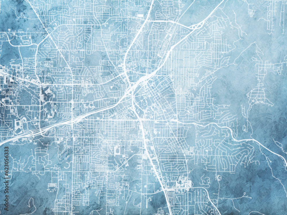 Illustration of a map of the city of Huntsville Alabama in the United ...