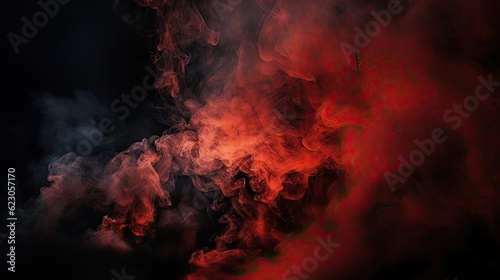 red sky and fire cloud smoke texture, black dark background
