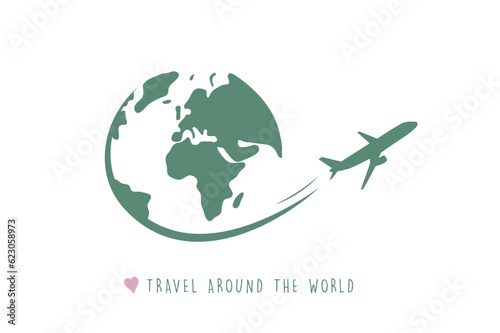 travel around the world with airplane fly adventure vector illustration EPS10 photo