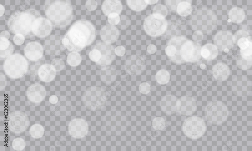 Shimmering Dust. Bokeh Lights. Festive Designs.White png dust light. Bokeh light lights effect background. Christmas background of shining dust. Christmas glowing light confetti and spark overlay.