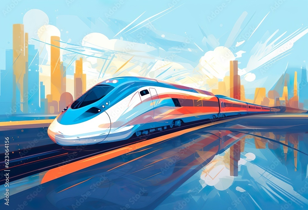 Business travel by high-speed train abstract