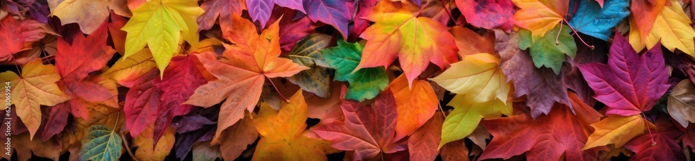 Beautiful autumn background of a colorful array of fallen leaves. Generative AI Beautiful autumn background of a colorful array of fallen leaves. Generative AI