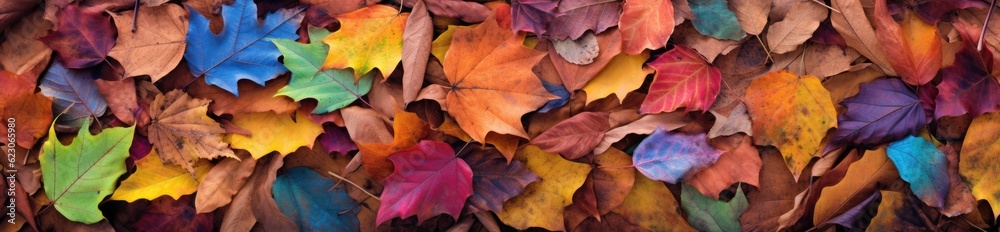 Beautiful autumn background of a colorful array of fallen leaves. Generative AI Beautiful autumn background of a colorful array of fallen leaves. Generative AI