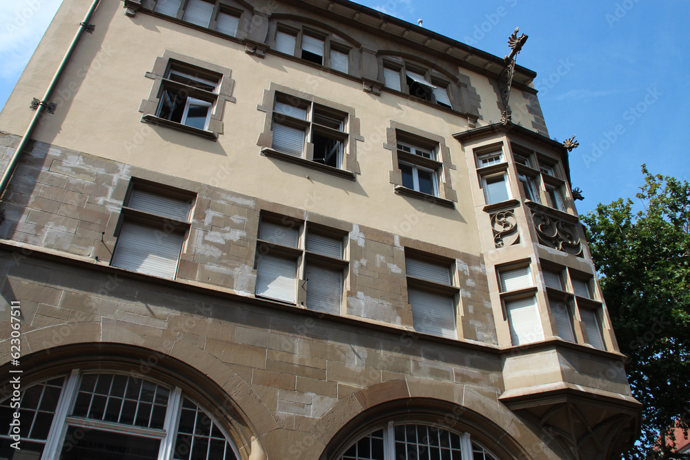 old flat building in colmar in alsace (france)