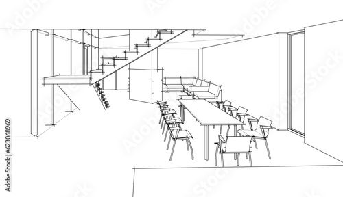 sketch of building