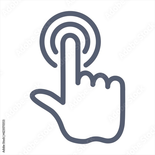 Finger touch linear icon. Thin line customizable illustration. Contour symbol. Vector isolated outline drawing.Hand cursor icon. cursor icon vector. hand cursor icon clik