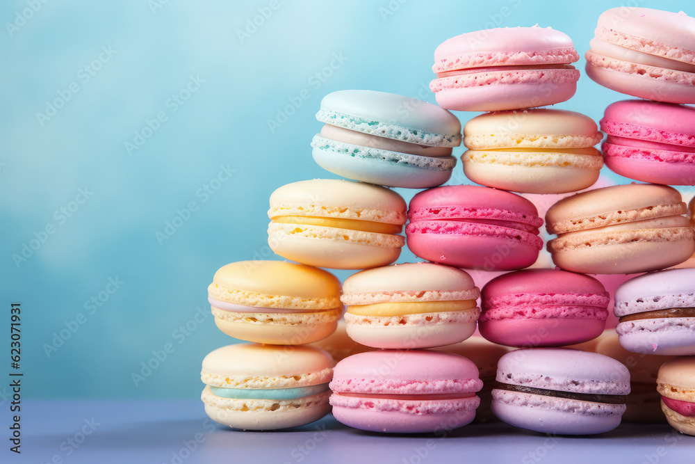 colorful macarons on background colorful macarons on background