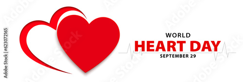 World Heart Day banner design. World Health day concept background design. Use heart for every heart. Vector illustration