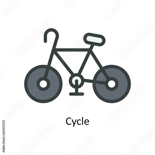Cycle Vector Fill outline Icon Design illustration. Nature and ecology Symbol on White background EPS 10 File