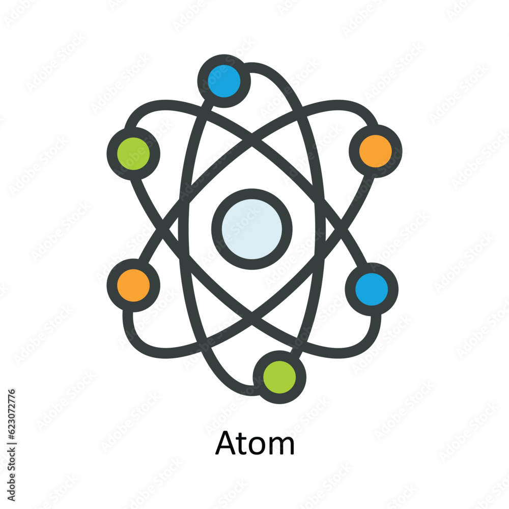 Atom Vector Fill outline Icon Design illustration. Nature and ecology Symbol on White background EPS 10 File Atom Vector Fill outline Icon Design illustration. Nature and ecology Symbol on White background EPS 10 File