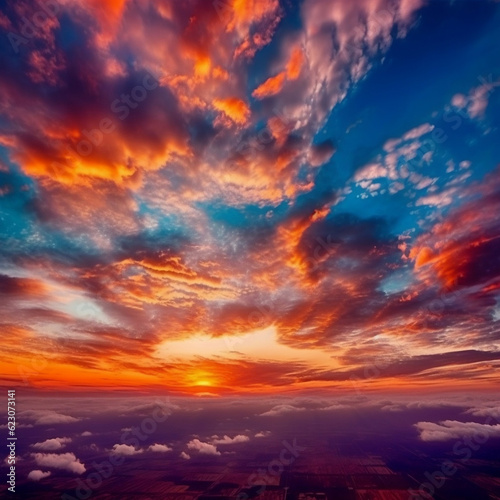 spectacular sunset with colourful clouds lit by the sun Epic Bright Sky Sunset landscape