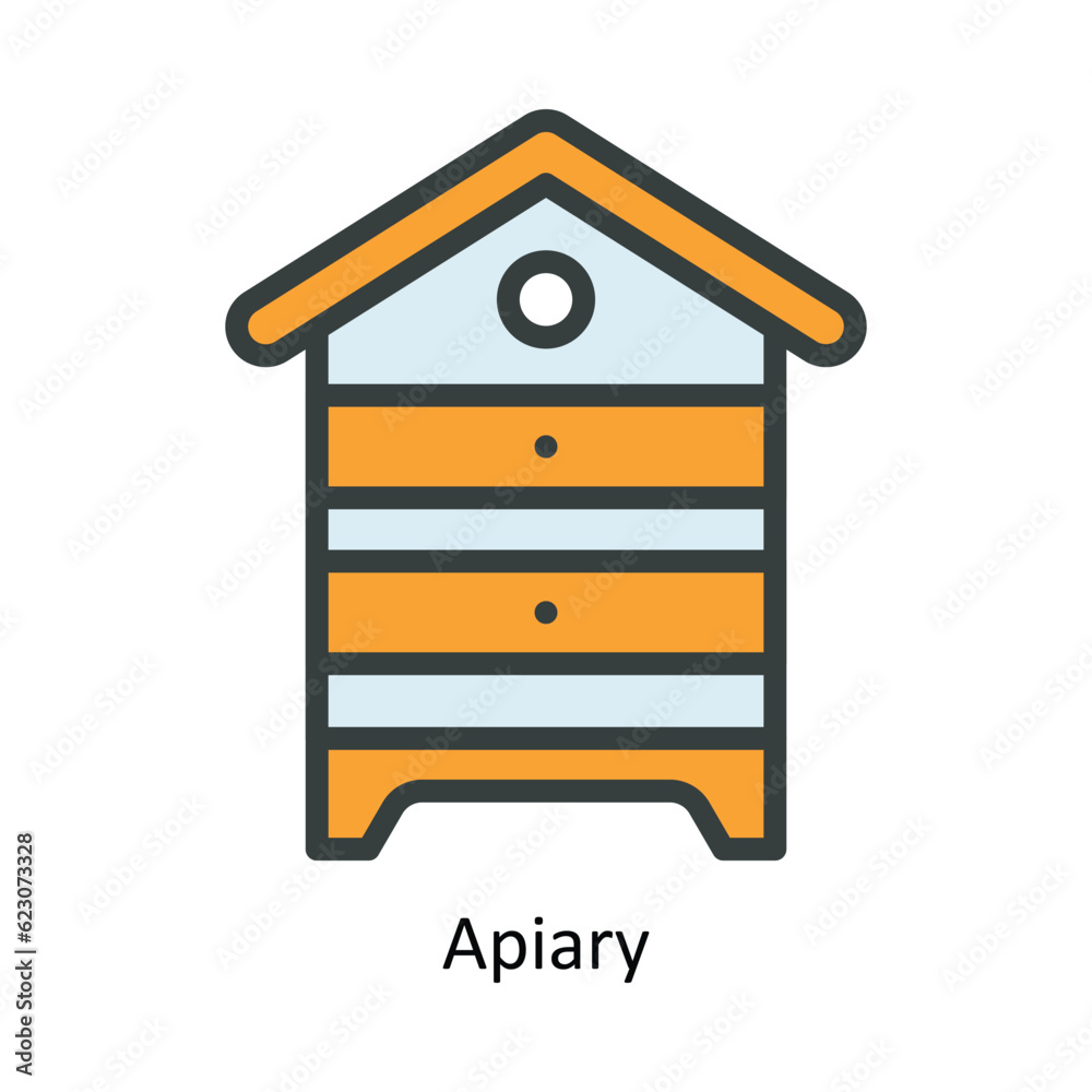 Apiary Vector Fill outline Icon Design illustration. Nature and ecology Symbol on White background EPS 10 File Apiary Vector Fill outline Icon Design illustration. Nature and ecology Symbol on White background EPS 10 File