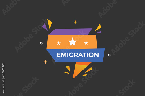 new emigration, level, sign, speech, bubble  banner,
