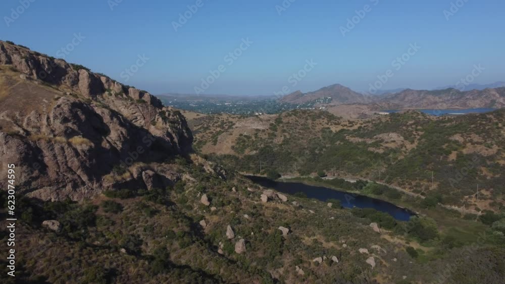 Aerial View of Lake Eleanor Sentinel and Las Virgenes Reservoir, Santa Monica Mountains Aerial View of Lake Eleanor Sentinel and Las Virgenes Reservoir, Santa Monica Mountains