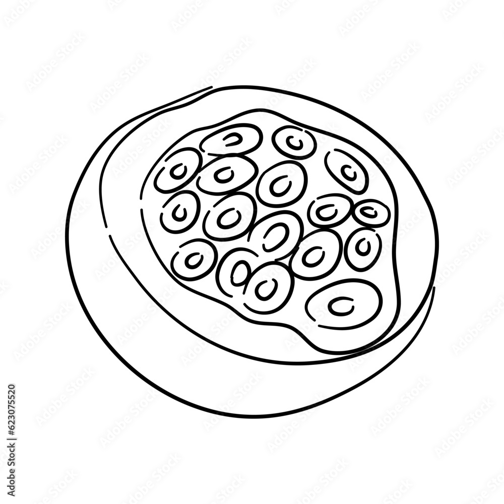 Passion fruit doodle icon. Hand drawn black sketch. Vector Illustration. Passion fruit doodle icon. Hand drawn black sketch. Vector Illustration.