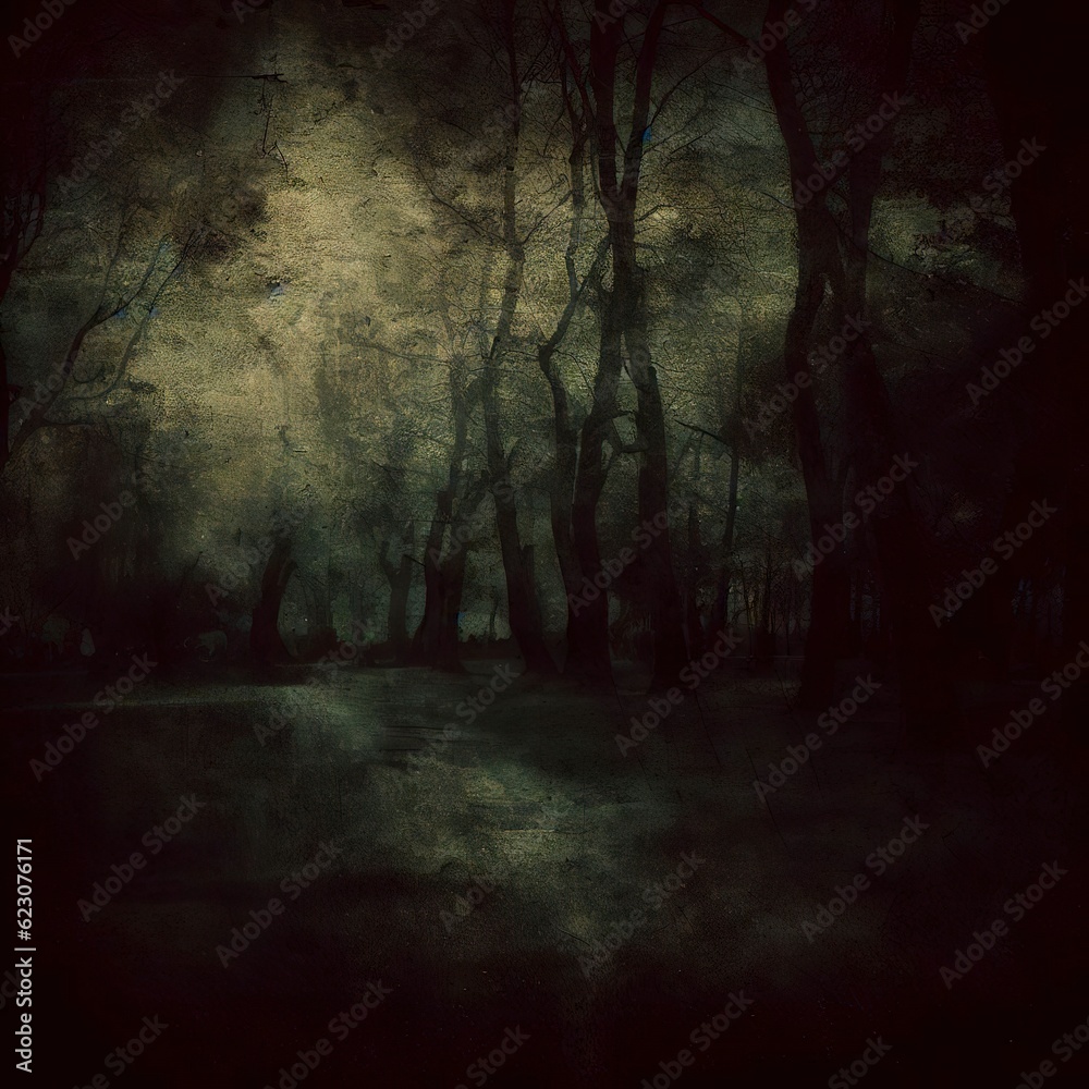 Fototapeta premium Dark park, grunge image