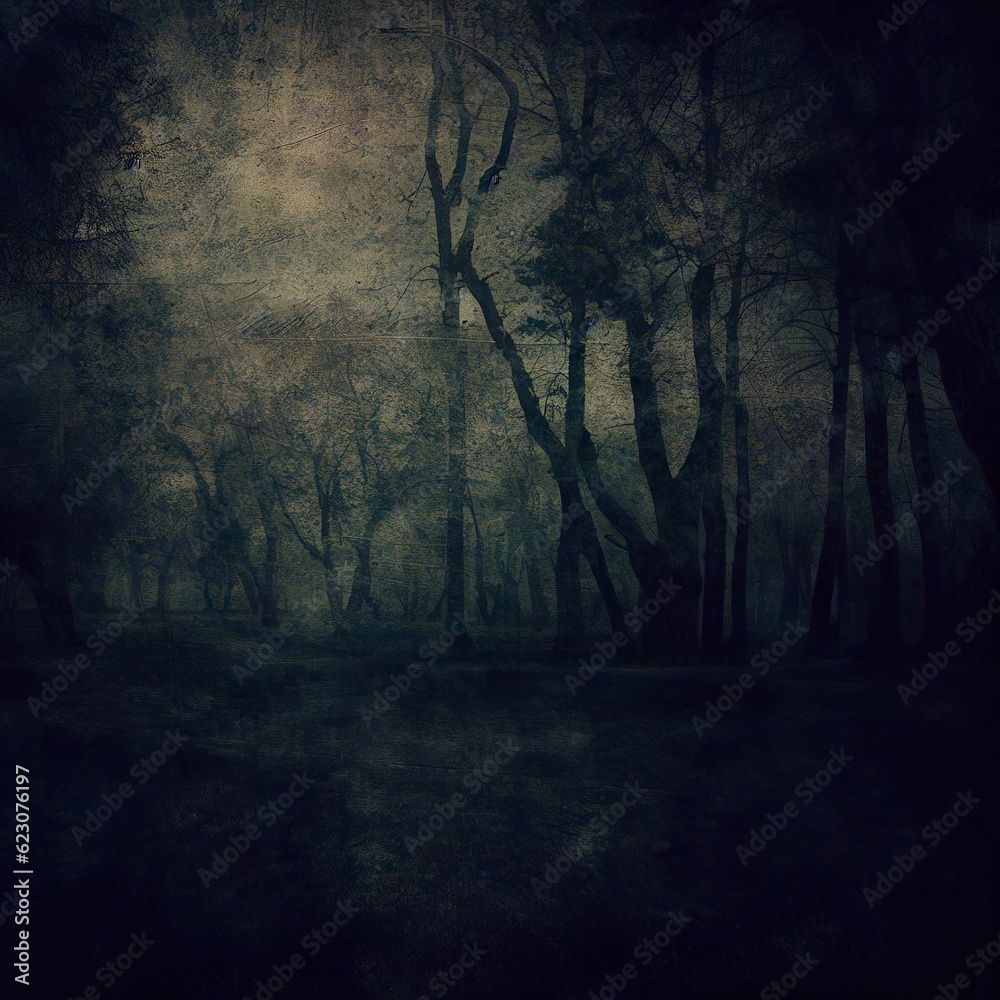 Fototapeta premium Dark park, grunge image