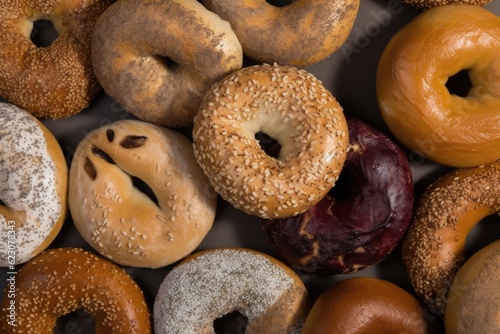 top down view of bagels - food photography