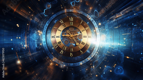abstract futuristic time travel technology background