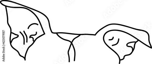 Dog Ear SVG Cut File for Cricut and Silhouette, EPS Vector, PNG , JPEG , Zip Folder