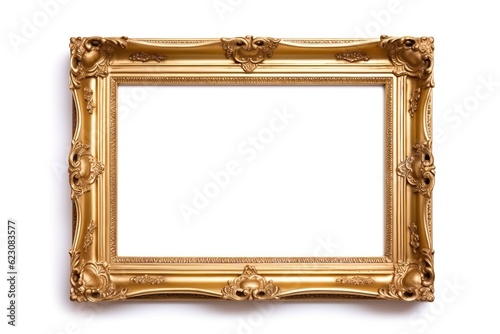 gold picture frame isolated on white background png