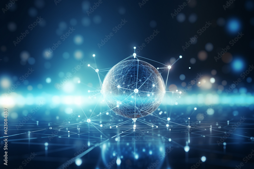 glowing particles with depth of field and bokeh effect. Futuristic background for business presentations glowing particles with depth of field and bokeh effect. Futuristic background for business presentations