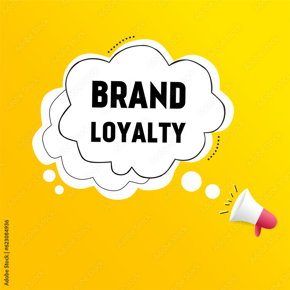 Brand loyalty in speech bubble megaphone icon. Vector design. Brand loyalty in speech bubble megaphone icon. Vector design.