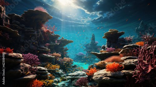 Captivating Underwater Coral Reef © Sanja