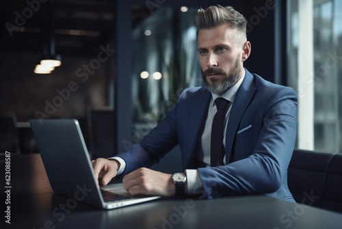 businessman working on laptop