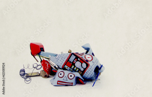 retro bobot toy crushed