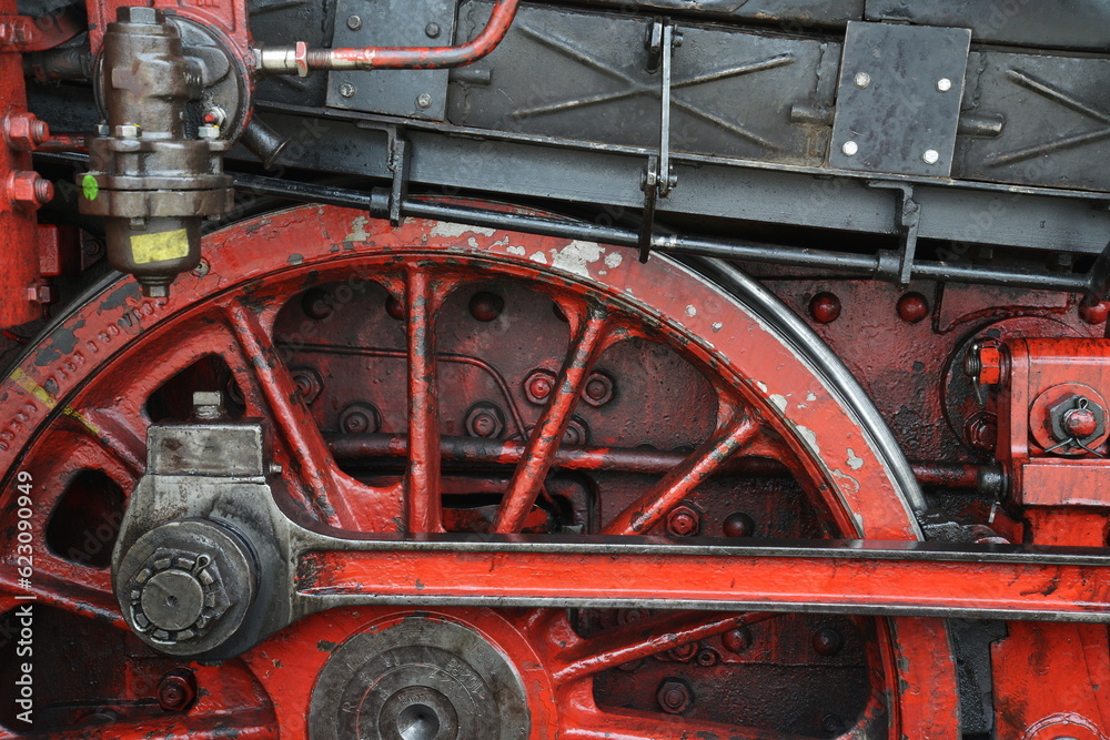 Abstract detail steam locomotive