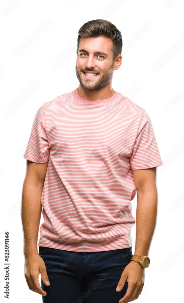 Young handsome man over isolated background looking away to side with smile on face, natural expression. Laughing confident. Young handsome man over isolated background looking away to side with smile on face, natural expression. Laughing confident.