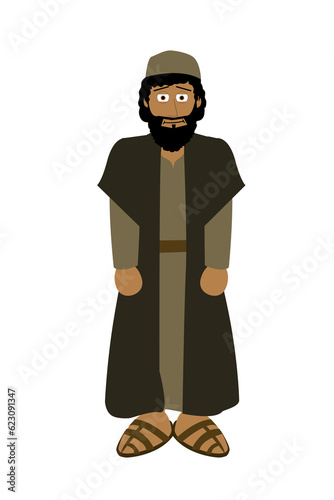 Fotografie, Obraz Cartoon Bible Charaacter - Simon of Cyrene