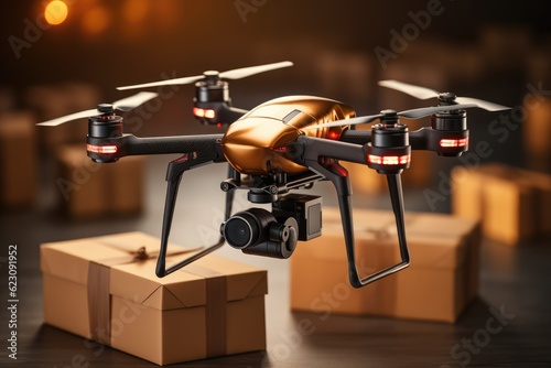 Drone Delivering Package - E-commerce Innovation © Arthur
