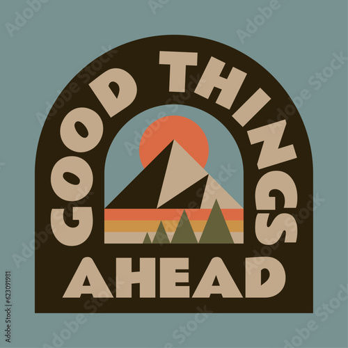 mountain retro illustration