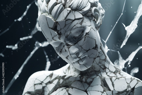 A beautiful and stunning marble female sculpture with intricate details, 
Created using generative AI tools photo