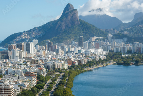 View of the rodrigo de freitas lagoon in Rio de Janeiro. photo
