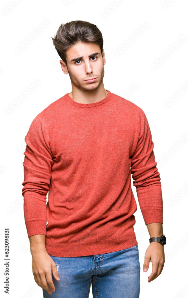 Young handsome man over isolated background depressed and worry for distress, crying angry and afraid. Sad expression. Young handsome man over isolated background depressed and worry for distress, crying angry and afraid. Sad expression.