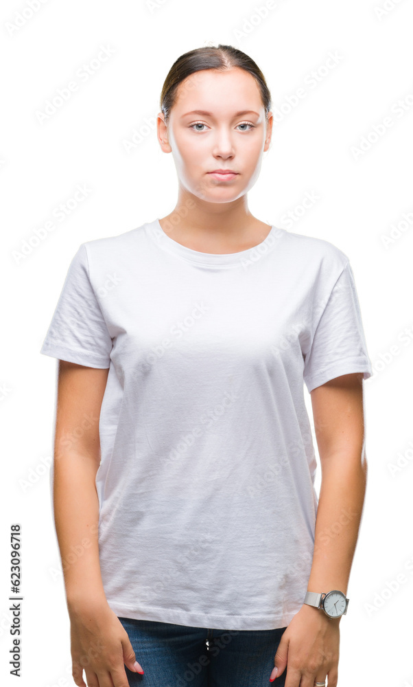 Young beautiful caucasian woman over isolated background with serious expression on face. Simple and natural looking at the camera. Young beautiful caucasian woman over isolated background with serious expression on face. Simple and natural looking at the camera.