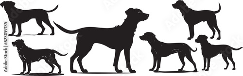many dogs silhouette vector illustration © haris