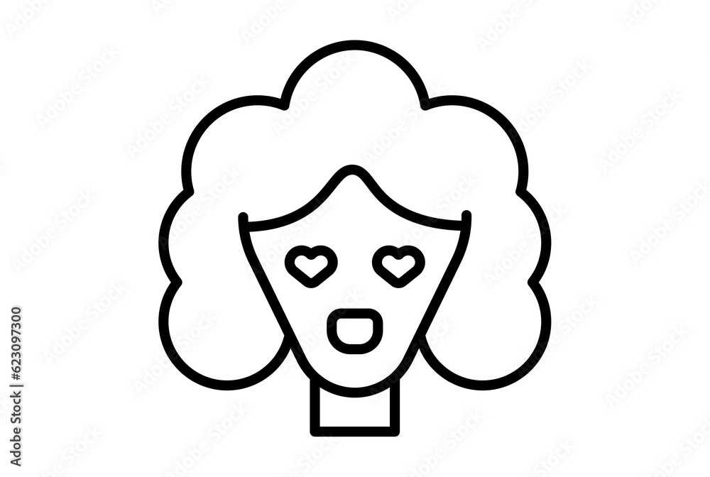 Woman in love line icon valentines day sign flat minimalist symbol art Woman in love line icon valentines day sign flat minimalist symbol art