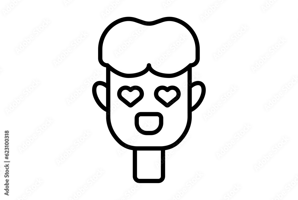 wilted guy line icon valentines day sign flat minimalist symbol art wilted guy line icon valentines day sign flat minimalist symbol art