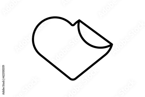sticker line icon valentines day sign flat minimalist symbol art