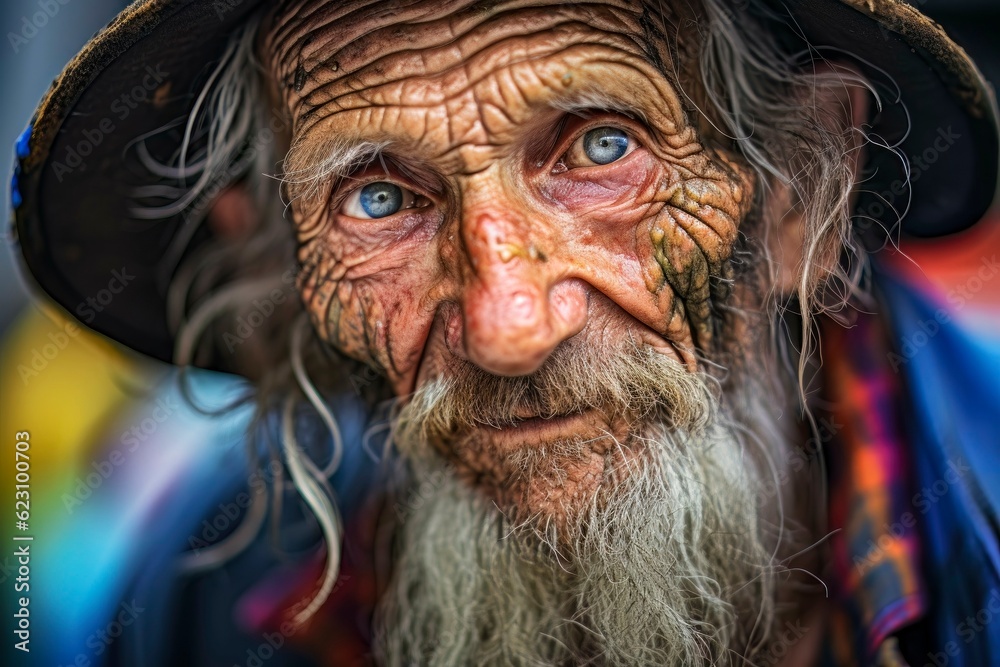 Weathered Elderly Gentleman: Close-up Portrait Weathered Elderly Gentleman: Close-up Portrait