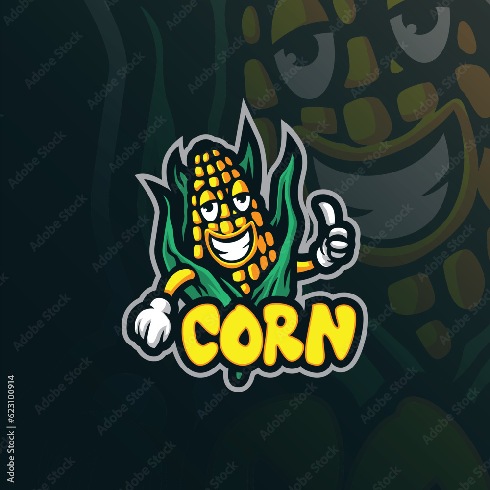 corn mascot logo design with modern illustration concept style for badge, emblem and t shirt printing. smart corn illustration. corn mascot logo design with modern illustration concept style for badge, emblem and t shirt printing. smart corn illustration.