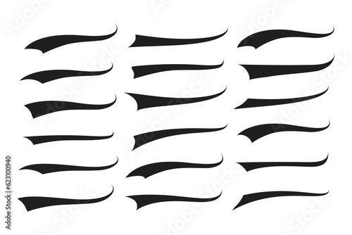 Text Tails Swoosh Baseball Sign, Typography font curve tail, font swoosh tail ornamental vector, baseball tail shape for text ornaments football or athletics tail, ornamental swash underline Swirl
