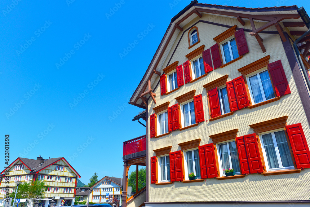 Denkmalgeschützte Architektur in Appenzell (Schweiz)