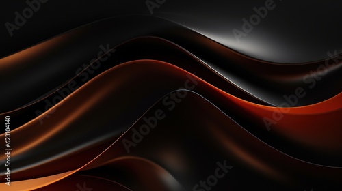 Abstract glossy black wave motion design background