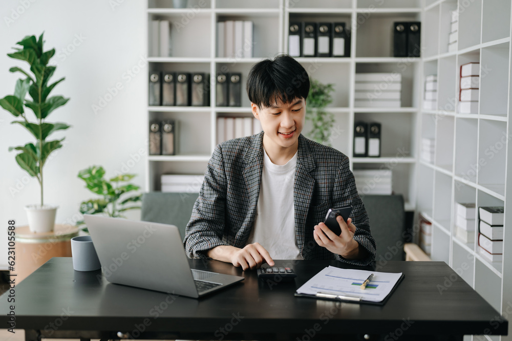 Woman freelancer is working her job on computer tablet and laptop Doing accounting analysis report real estate investment data, Financial at office. Woman freelancer is working her job on computer tablet and laptop Doing accounting analysis report real estate investment data, Financial at office.